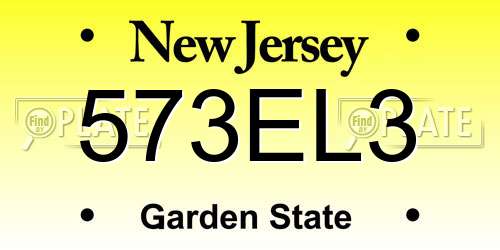 573EL3 New Jersey License Plate