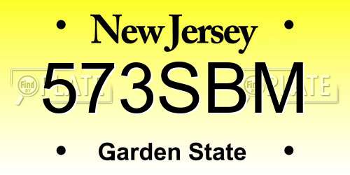 573SBM New Jersey License Plate