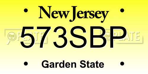 573SBP New Jersey License Plate