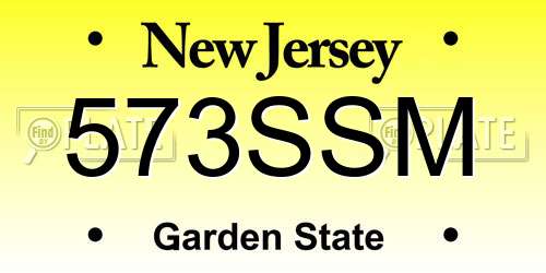573SSM New Jersey License Plate