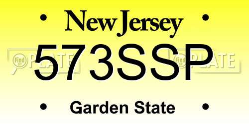 573SSP New Jersey License Plate