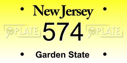 574 New Jersey License Plate