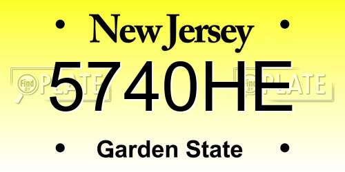 5740HE New Jersey License Plate