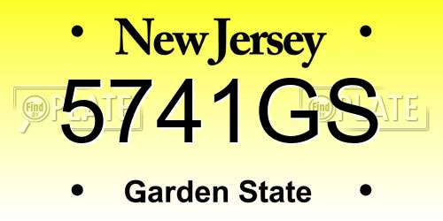5741GS New Jersey License Plate