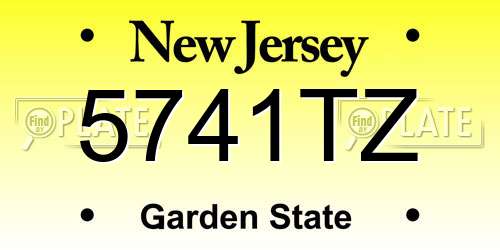 5741TZ New Jersey License Plate