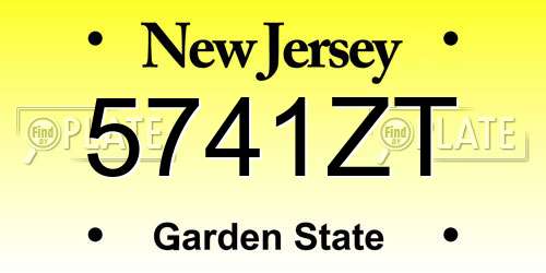 5741ZT New Jersey License Plate