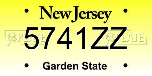 5741ZZ New Jersey License Plate