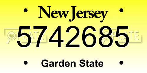 5742685 New Jersey License Plate