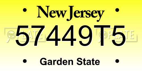 57449T5 New Jersey License Plate