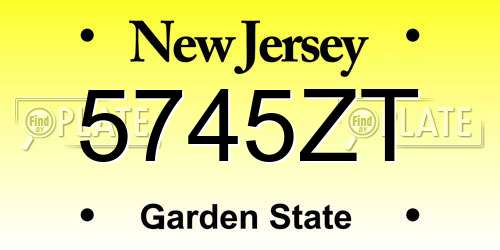 5745ZT New Jersey License Plate