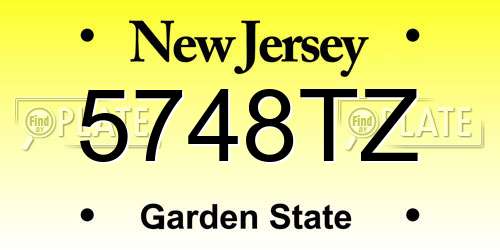 5748TZ New Jersey License Plate