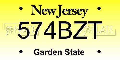 574BZT New Jersey License Plate