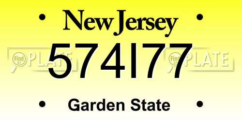 574I77 New Jersey License Plate