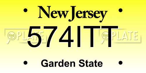 574ITT New Jersey License Plate