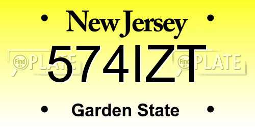 574IZT New Jersey License Plate
