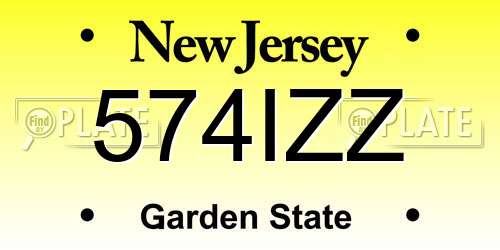 574IZZ New Jersey License Plate