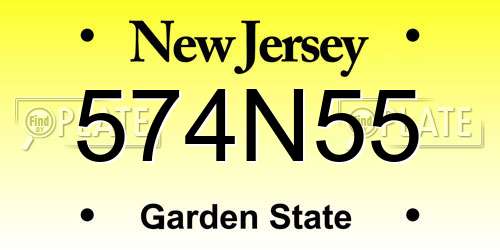 574N55 New Jersey License Plate