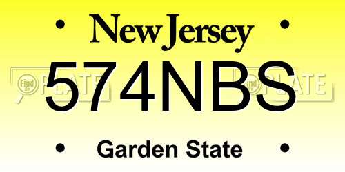 574NBS New Jersey License Plate