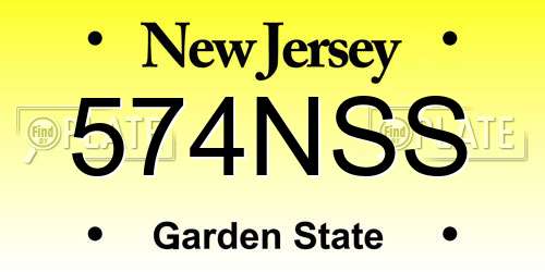 574NSS New Jersey License Plate
