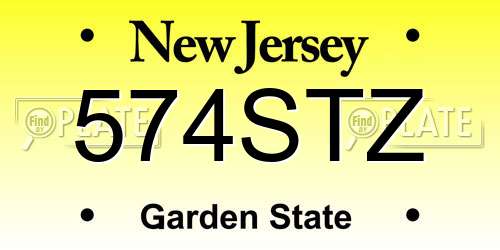 574STZ New Jersey License Plate