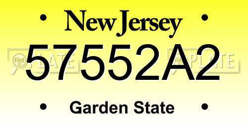 57552A2 New Jersey License Plate
