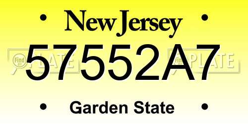 57552A7 New Jersey License Plate