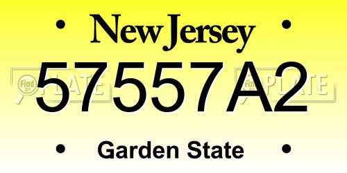 57557A2 New Jersey License Plate