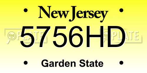 5756HD New Jersey License Plate