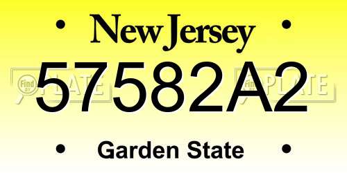 57582A2 New Jersey License Plate