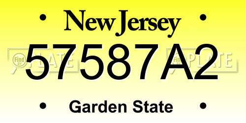 57587A2 New Jersey License Plate