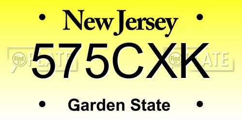 575CXK New Jersey License Plate