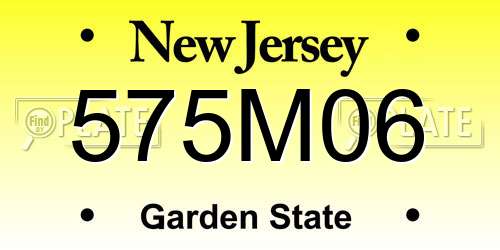 575M06 New Jersey License Plate