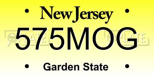 575MOG New Jersey License Plate