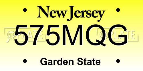 575MQG New Jersey License Plate