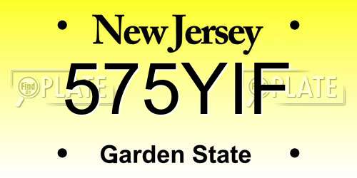 575YIF New Jersey License Plate