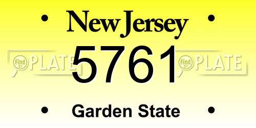 5761 New Jersey License Plate