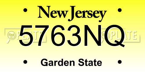 5763NQ New Jersey License Plate