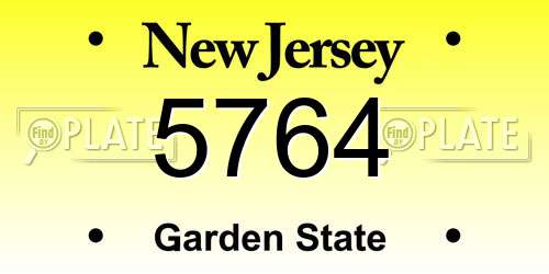 5764 New Jersey License Plate