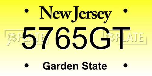 5765GT New Jersey License Plate