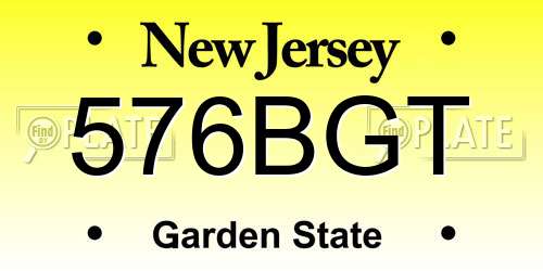 576BGT New Jersey License Plate