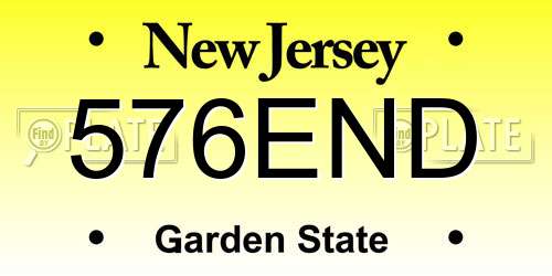 576END New Jersey License Plate