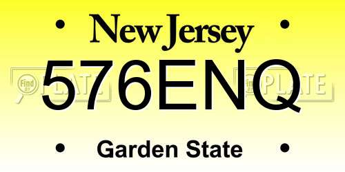 576ENQ New Jersey License Plate