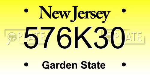 576K30 New Jersey License Plate