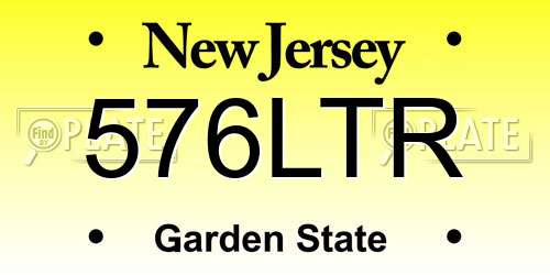 576LTR New Jersey License Plate
