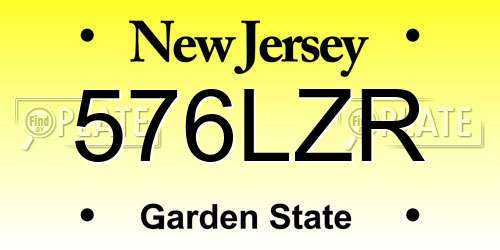 576LZR New Jersey License Plate