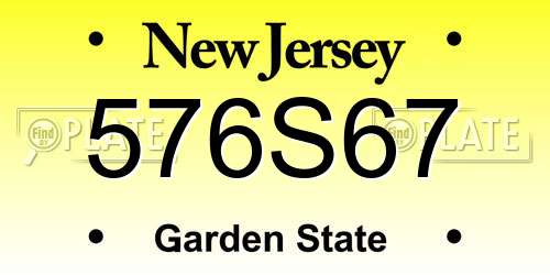 576S67 New Jersey License Plate