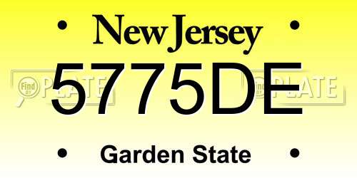 5775DE New Jersey License Plate