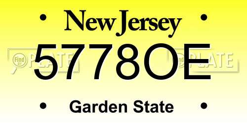 5778OE New Jersey License Plate