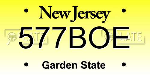 577BOE New Jersey License Plate