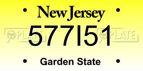 577I51 New Jersey License Plate